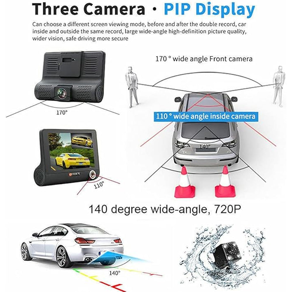 Camara Carro Vehículo DVR Full HD 3en1