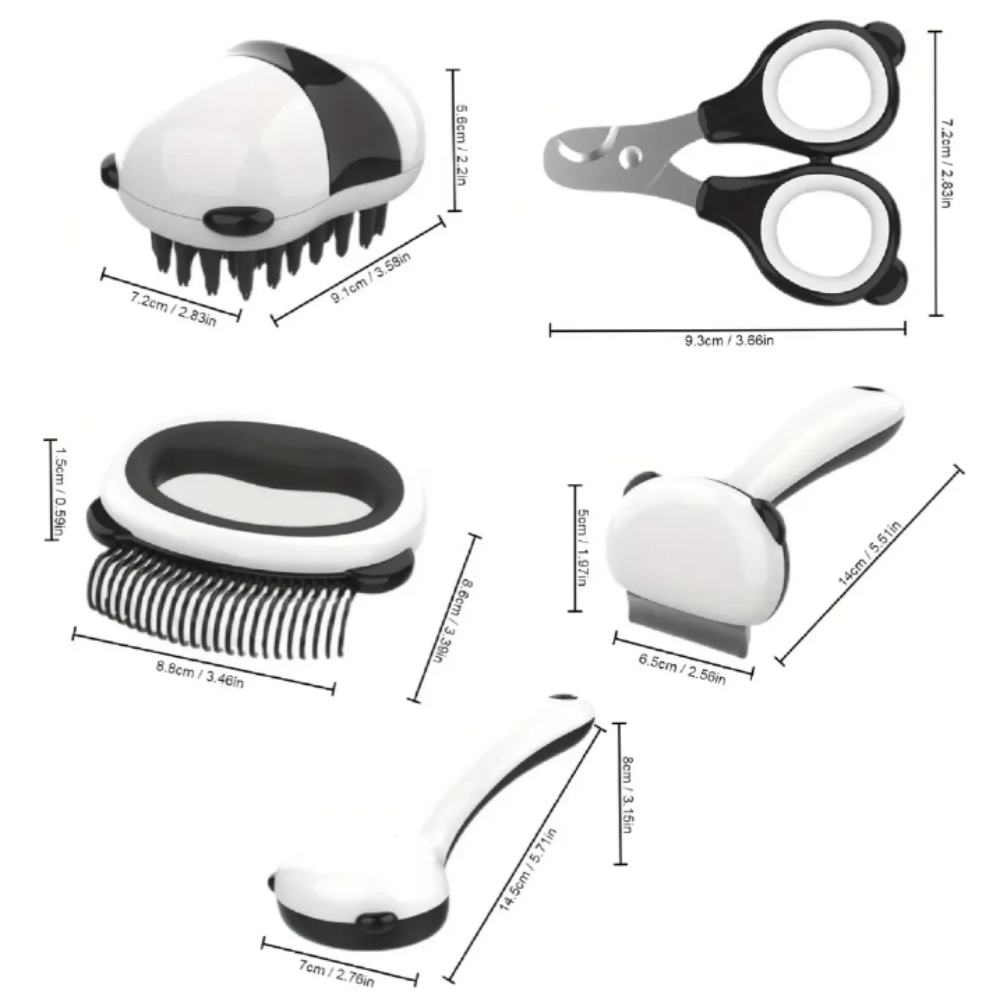 Set Cepillos Aseo Mascotas 7 Herramienta