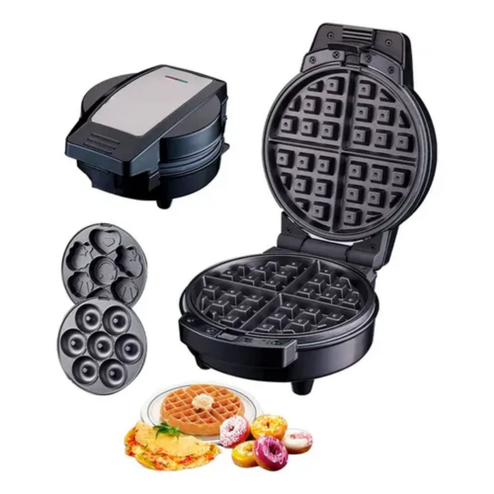 Mini Waflera Maquina Cocina 3en1 Donas W