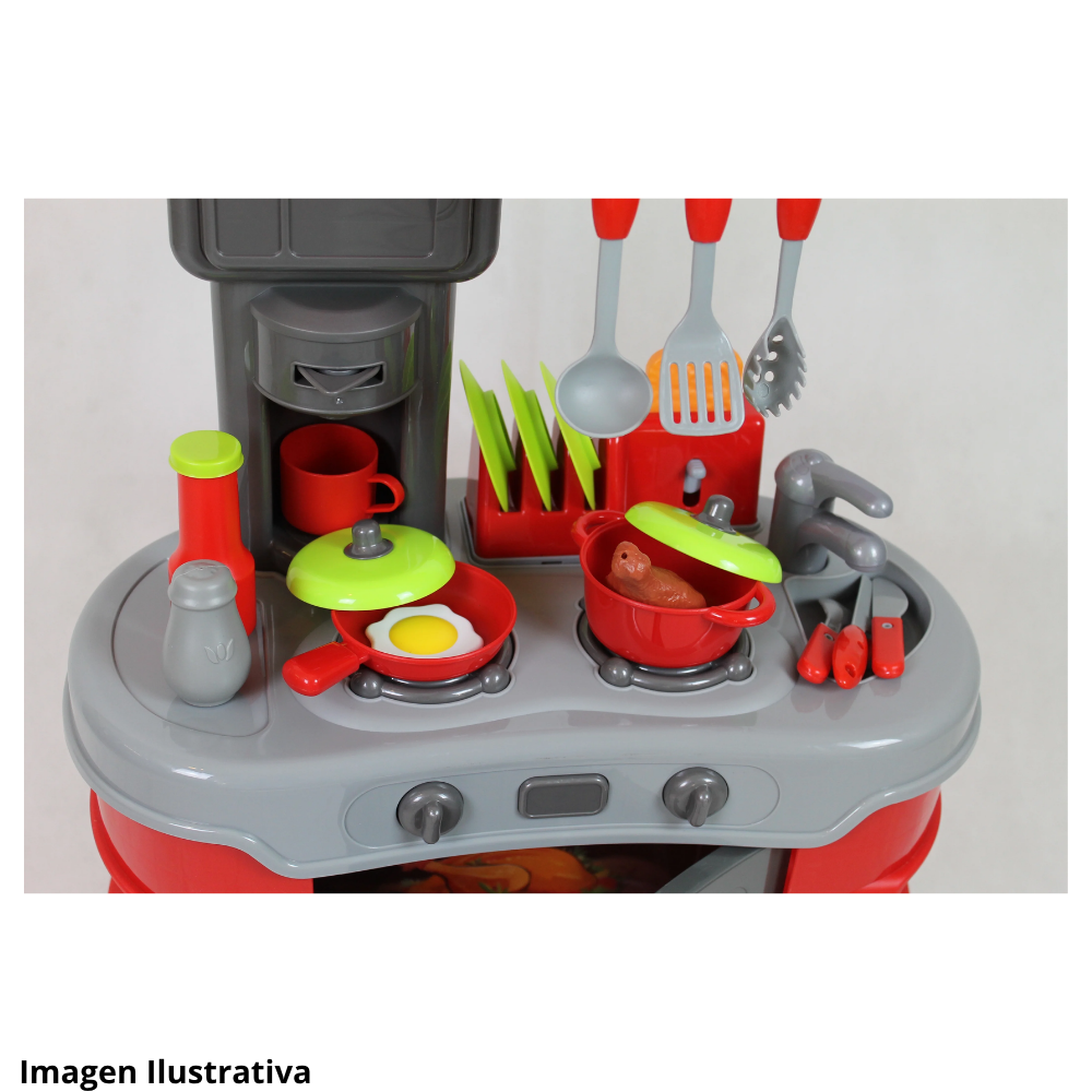 Cocina Juguete Infantil Plastico Rojo Gr
