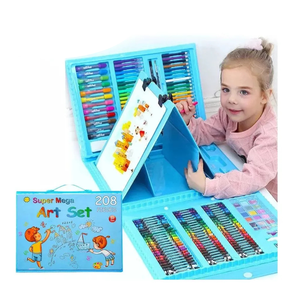 Set Arte Infantil 208 Piezas Caballete D